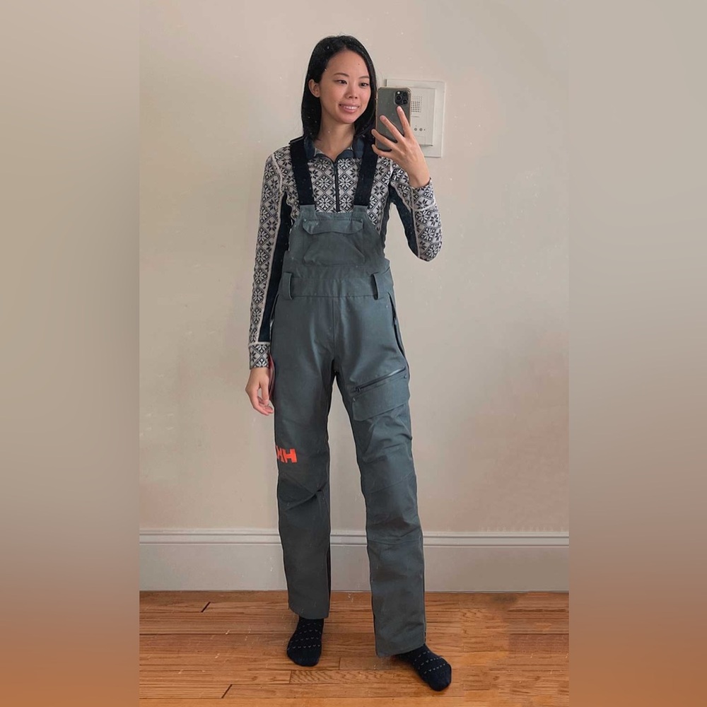 Helly Hansen Powderqueen Bib Overalls with Orange Logo